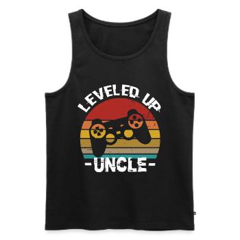 Level Up Uncle Uncle Uncle Birthday Uncle - Men's Premium Organic Tank Top - black - Front - AI Model Male 178 light (178cm)