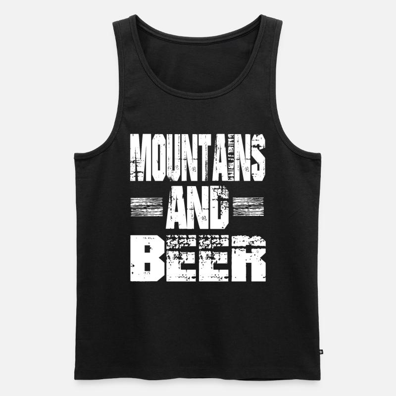 Berge und Bier - Männer Premium Bio Tank Top - Schwarz