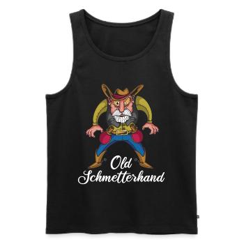 Tischtennis Retro Spieler Old Schmetterhand - Männer Premium Bio Tank Top - Schwarz - Vorne - Michal (187cm)