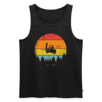 Warehouseman Forklift Driver Forklift Driver Forklift Truck - Men's Premium Organic Tank Top - black - Front - Michal (187cm)