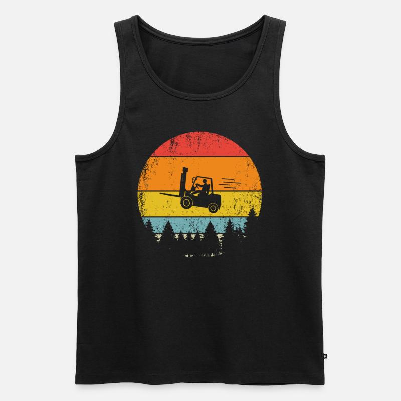 Lagerist Staplerfahrer Gabelstaplerfahrer Stapler - Männer Premium Bio Tank Top - Schwarz