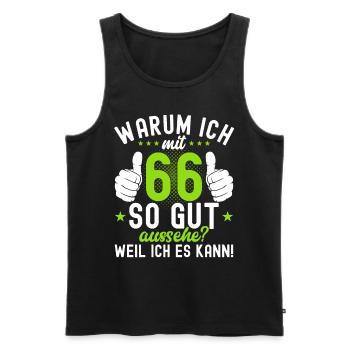 66 Jahre Sprüche 66 Geburtstag Geschenk - Männer Premium Bio Tank Top - Schwarz - Vorne - Michal (187cm)