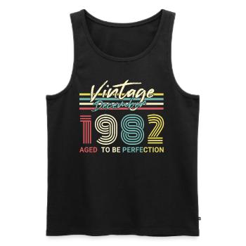 Geboren Dezember 1982 Perfektion - Männer Premium Bio Tank Top - Schwarz - Vorne - Michal (187cm)