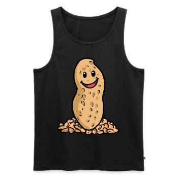 Xmas Christmas Gift Peanut Nut Happy - Men's Premium Organic Tank Top - black - Front - AI Model Male 178 light (178cm)