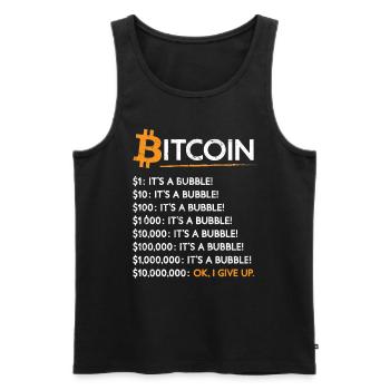 Bitcoin Crypto Bubble Bitcoin It'S - Men's Premium Organic Tank Top - black - Front - AI Model Male 178 light (178cm)