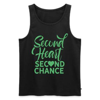 Second Heart Second Chance Surgery Heart Transplant - Men's Premium Organic Tank Top - black - Front - AI Model Male 178 light (178cm)