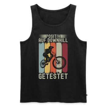 Positiv Auf Mountainbike Downhill Mtb Radfahrer - Männer Premium Bio Tank Top - Schwarz - Vorne - Michal (187cm)