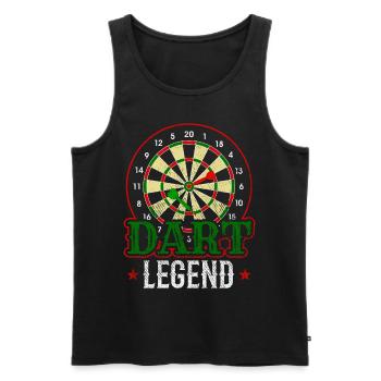 Dart Legend Joueur de fléchettes Bullseye - Débardeur bio Premium Homme - noir - Devant - Michal (187cm)