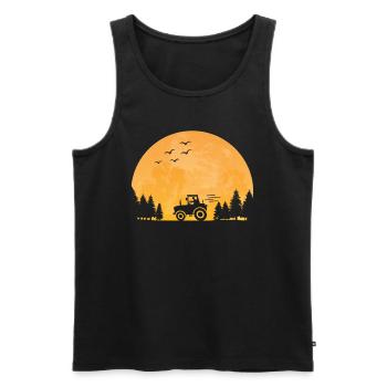 Tractor driver Tractor Tractor Farmer Moon - Men's Premium Organic Tank Top - black - Front - Michal (187cm)