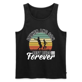 Vatertag Papa Und Sohn Fußball - Männer Premium Bio Tank Top - Schwarz - Vorne - Michal (187cm)
