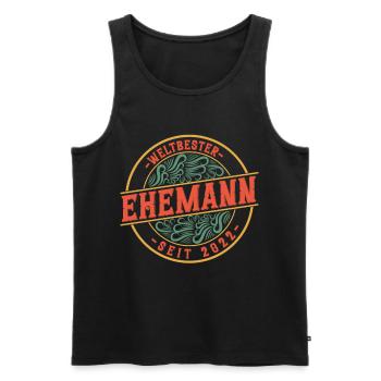 Bester Ehemann seit 2022 1. Hochzeitstag - Männer Premium Bio Tank Top - Schwarz - Vorne - Michal (187cm)
