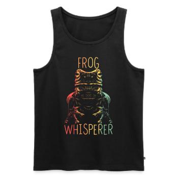 Grenouille Propriétaire Frog Frog Whisperer - Débardeur bio Premium Homme - noir - Devant - AI Model Male 178 light (178cm)