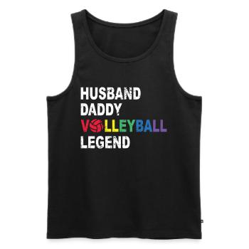 Mari Papa Légende du volleyball - Volleyball de plage - Débardeur bio Premium Homme - noir - Devant - Michal (187cm)