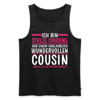 Cousine und Cousin - Männer Premium Bio Tank Top - Schwarz - Vorne - AI Model Male 178 light (178cm)