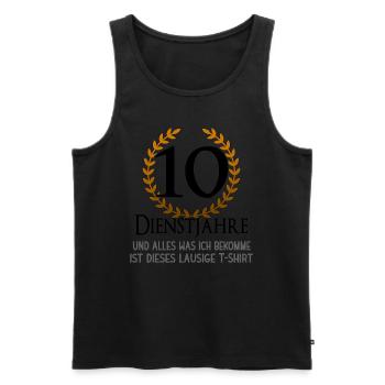 Mitarbeiter 10 Jähriges Firmenfeier Firmenjubiläum - Männer Premium Bio Tank Top - Schwarz - Vorne - AI Model Male 178 light (178cm)