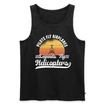 Pilot Hubschrauber Helikopter Spruch Hobbypilot - Männer Premium Bio Tank Top - Schwarz - Vorne - AI Model Male 178 light (178cm)