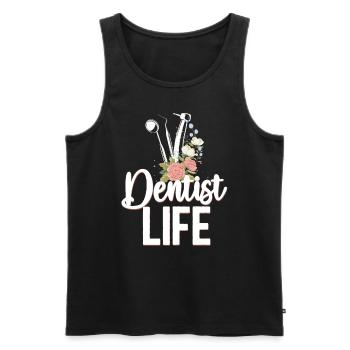 Dentist Life Floral Flower Dentist - Männer Premium Bio Tank Top - Schwarz - Vorne - AI Model Male 178 light (178cm)