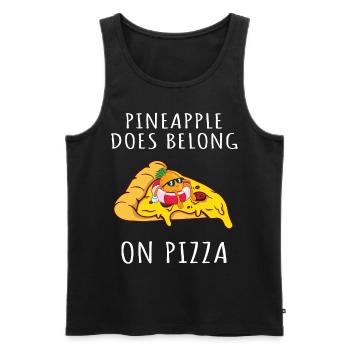Pizza Hawaii Pineapple Pizza Food - Men's Premium Organic Tank Top - black - Front - AI Model Male 178 light (178cm)