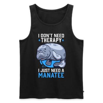 Seekuh keine Therapie Manati Meeressäuger Seekuh - Männer Premium Bio Tank Top - Schwarz - Vorne - AI Model Male 178 light (178cm)