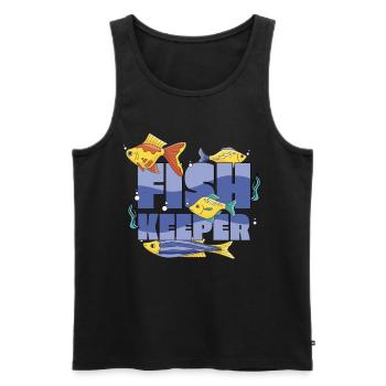 Pisciculteurs Aquarium De pisciculture Fish Keeper - Débardeur bio Premium Homme - noir - Devant - Michal (187cm)