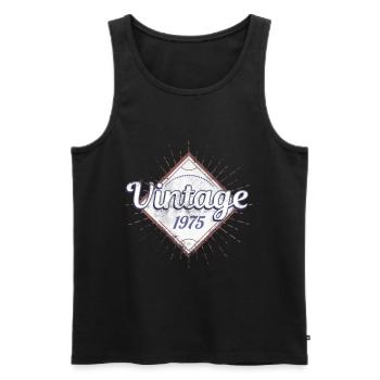 Limited Edition Geburtsjahr 1975 Vintage 1975 - Männer Premium Bio Tank Top - Schwarz - Vorne - Michal (187cm)