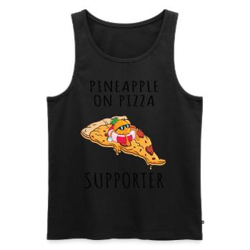 Pizza Hawaii Pineapple Pizza Food - Men's Premium Organic Tank Top - black - Front - AI Model Male 178 light (178cm)