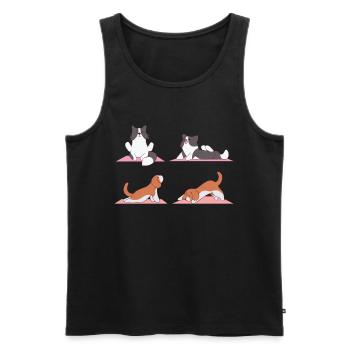 Funny - Men's Premium Organic Tank Top - black - Front - Michal (187cm)