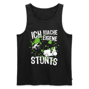 Landschaftsgärtner Gärtner Hauswart Rasentraktor - Männer Premium Bio Tank Top - Schwarz - Vorne - AI Model Male 178 light (178cm)