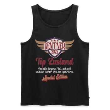 Ruhestand Rentnerin Rentner Rente 2022 - Männer Premium Bio Tank Top - Schwarz - Vorne - Michal (187cm)