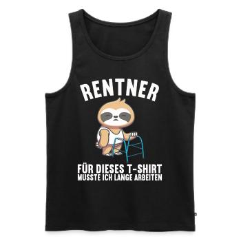 Faultier Ruhestand Rentnerin Rentner Rente 2022 - Männer Premium Bio Tank Top - Schwarz - Vorne - Michal (187cm)
