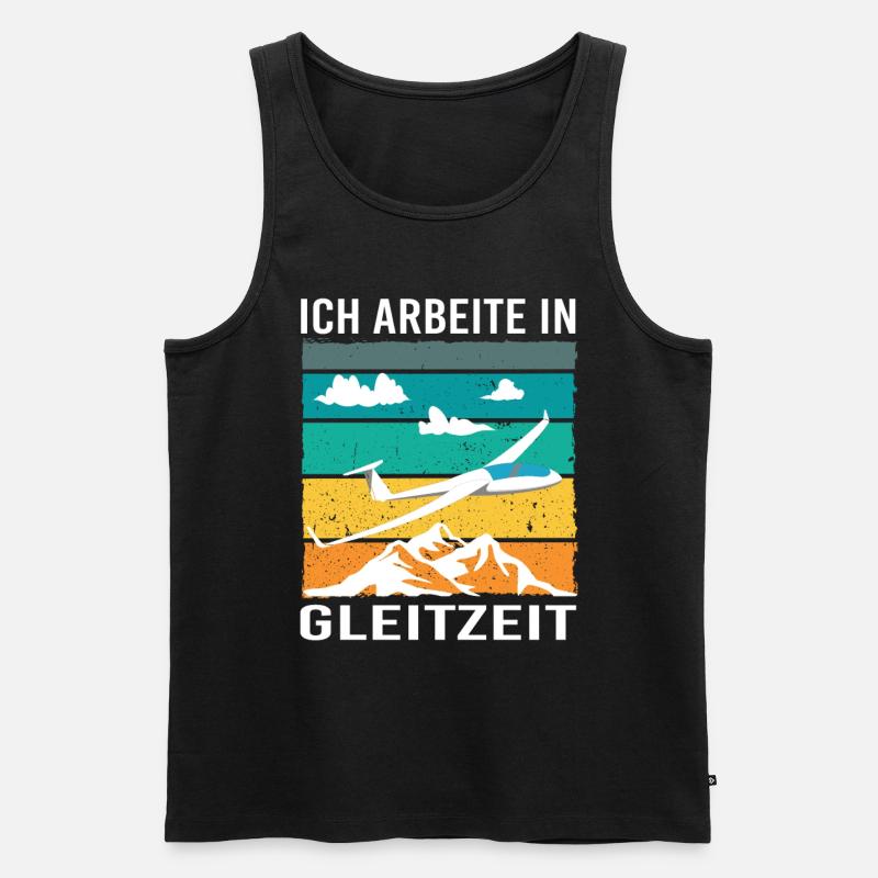 Ich arbeite in Gleitzeit - Männer Premium Bio Tank Top - Schwarz