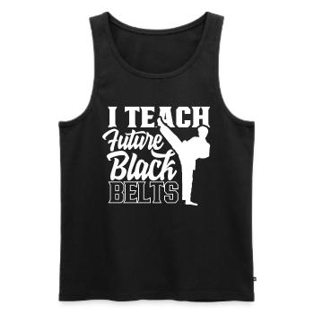 I teach Future Black Belt Fighters - Men's Premium Organic Tank Top - black - Front - AI Model Male 178 light (178cm)