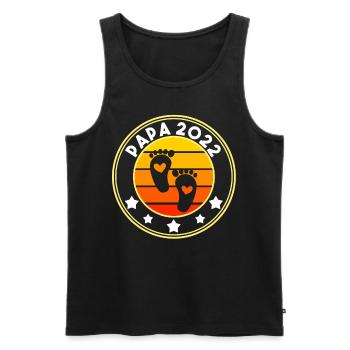 Werdender Papa 2022 - Männer Premium Bio Tank Top - Schwarz - Vorne - Michal (187cm)