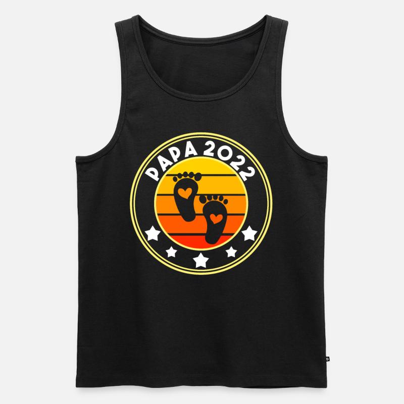 Werdender Papa 2022 - Männer Premium Bio Tank Top - Schwarz