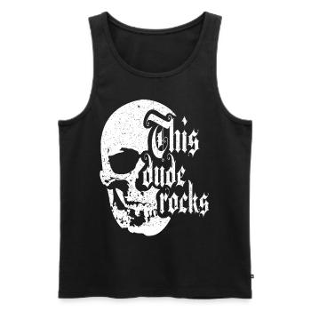 Rock Metal Punk Skull Rocker Musique - Débardeur bio Premium Homme - noir - Devant - Michal (187cm)