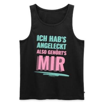 Ich habs angeleckt also ists meins - Männer Premium Bio Tank Top - Schwarz - Vorne - Michal (187cm)
