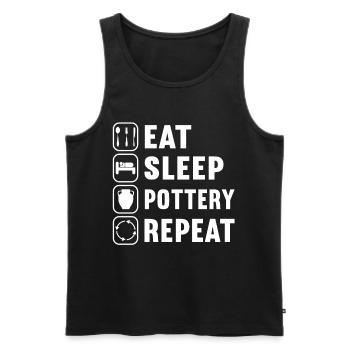 Töpfern Töpferei Töpfer - Männer Premium Bio Tank Top - Schwarz - Vorne - Michal (187cm)