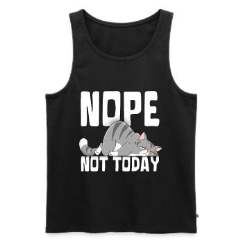 Nope Not Today cartoon Katze - Männer Premium Bio Tank Top - Schwarz - Vorne - AI Model Male 178 light (178cm)