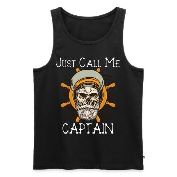 Sailing - Just call me Captain - Men's Premium Organic Tank Top - black - Front - Michal (187cm)