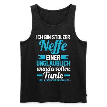 Tante und Neffe - Männer Premium Bio Tank Top - Schwarz - Vorne - AI Model Male 178 light (178cm)
