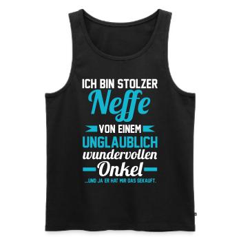 Onkel und Neffe - Männer Premium Bio Tank Top - Schwarz - Vorne - AI Model Male 178 light (178cm)