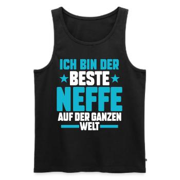 Bester Neffe der Welt - Männer Premium Bio Tank Top - Schwarz - Vorne - Michal (187cm)