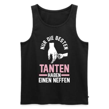 Nur die besten Tanten haben einen Neffen - Männer Premium Bio Tank Top - Schwarz - Vorne - Michal (187cm)