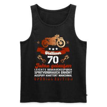 Die Legende feiert Geburtstag und wird 70! - Männer Premium Bio Tank Top - Schwarz - Vorne - Michal (187cm)