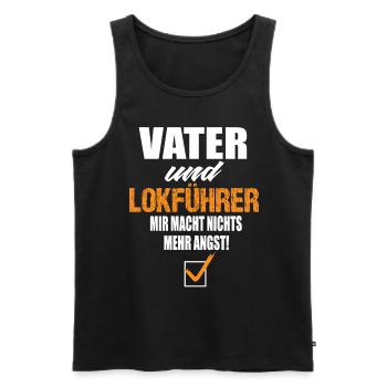 Vater und Lokführer Mir Macht Nichts Mehr Angst - Männer Premium Bio Tank Top - Schwarz - Vorne - AI Model Male 178 light (178cm)