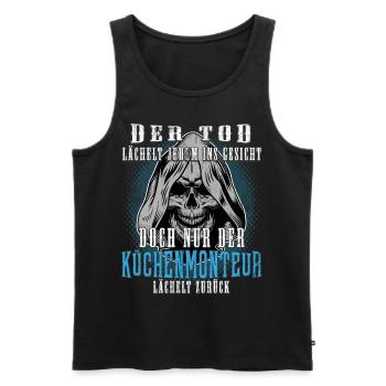 Küchenmonteur Shirt bedruckt - Männer Premium Bio Tank Top - Schwarz - Vorne - Michal (187cm)
