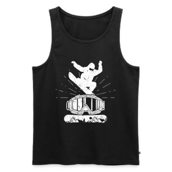 Sports d’hiver Snowboard Freestyle Snowboarder - Débardeur bio Premium Homme - noir - Devant - AI Model Male 178 light (178cm)
