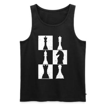 Schach Schachspieler Schachfiguren Schachbrett - Männer Premium Bio Tank Top - Schwarz - Vorne - Michal (187cm)
