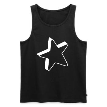Étoile blanche - Débardeur bio Premium Homme - noir - Devant - Michal (187cm)