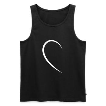 Half Heart White - Men's Premium Organic Tank Top - black - Front - AI Model Male 178 light (178cm)